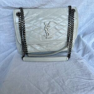 Yves Saint Laurent Niki Cream Leather Medium Bag
